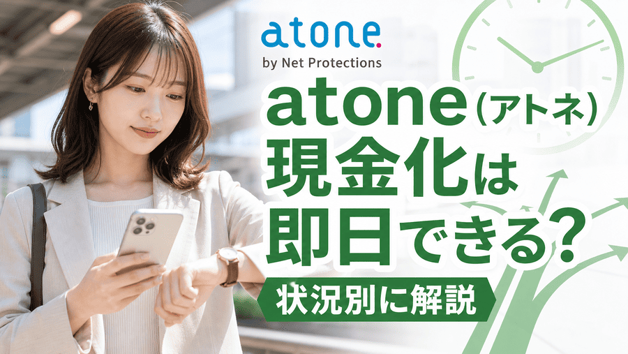atone(アトネ)現金化は即日できる?状況別に解説