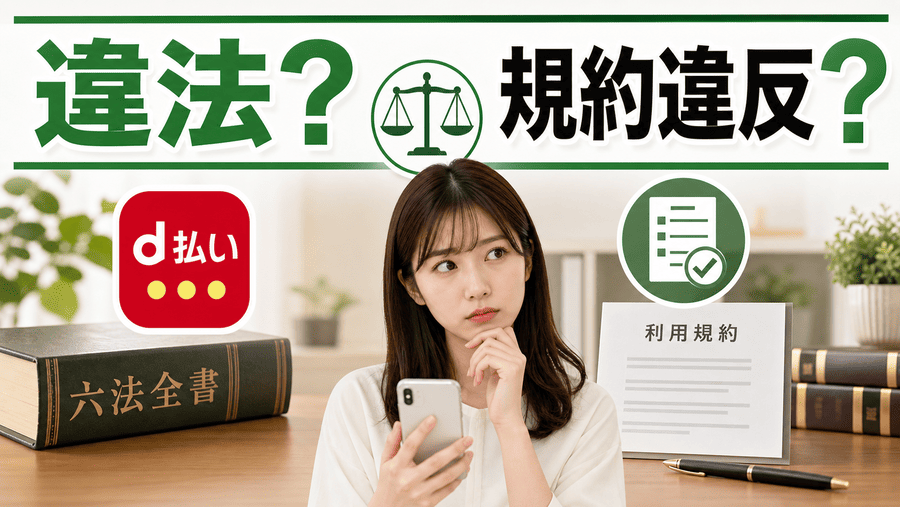 d払い現金化は違法？規約違反との違い