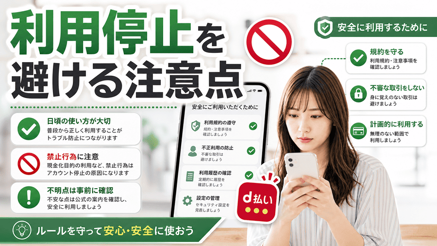 d払い現金化で利用停止を避けるための注意点