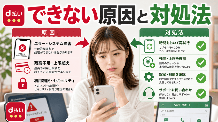 d払い現金化ができない原因と対処法