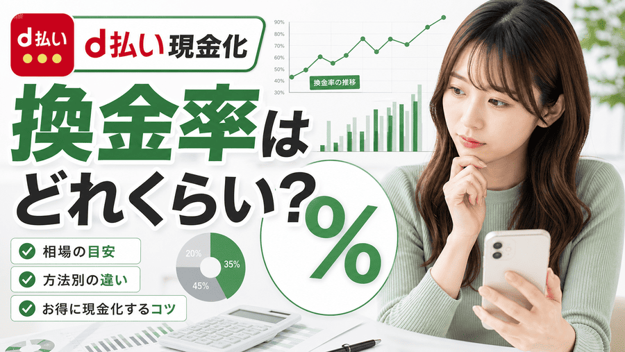 d払い現金化の換金率はどれくらい？