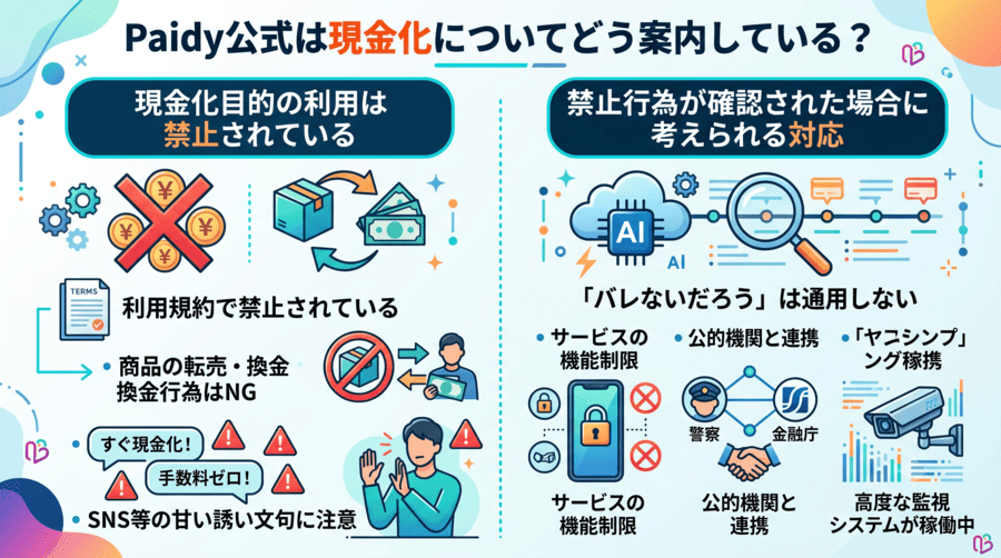 Paidy公式は現金化についてどう案内している?