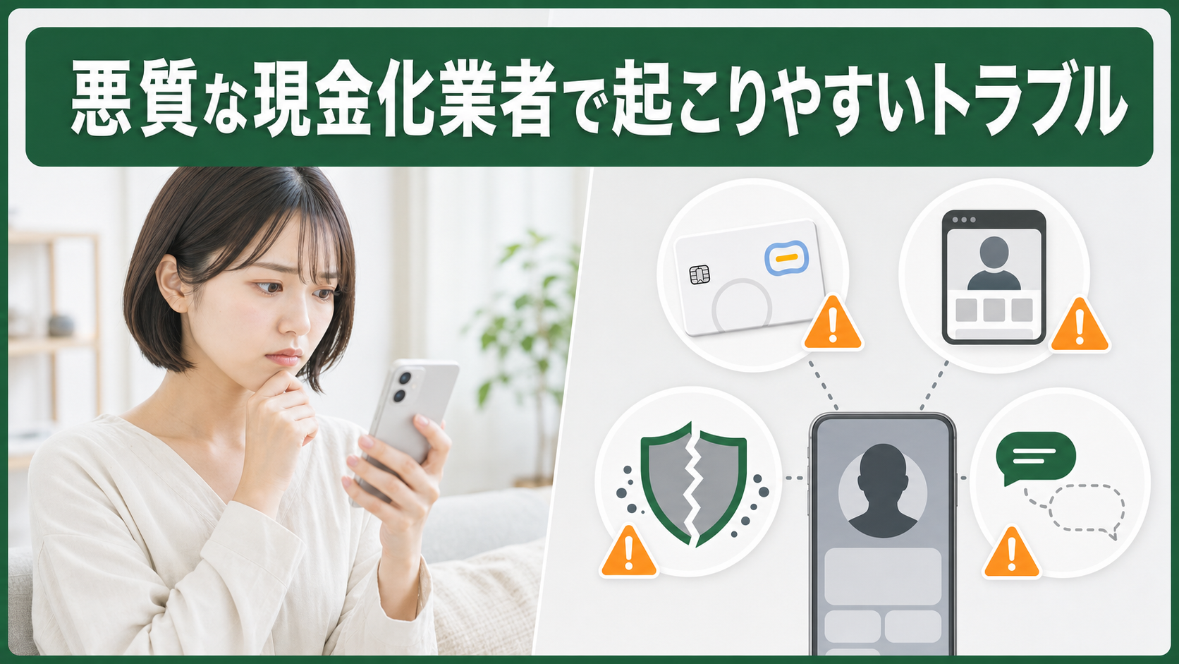 悪質な現金化業者で起こりやすいトラブル